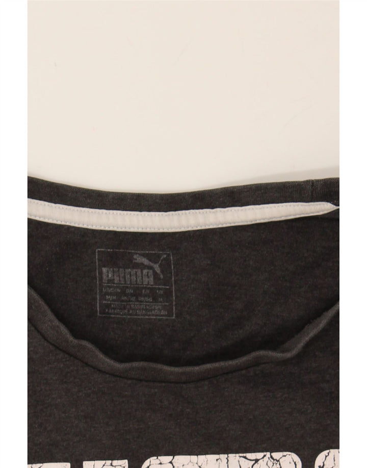 PUMA Mens Graphic T-Shirt Top Medium Grey Cotton Vintage Puma and Second-Hand Puma from Messina Hembry 