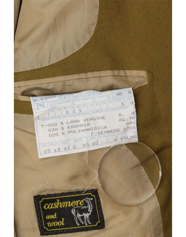 NERVESA Mens 2 Button Blazer Jacket IT 48 Medium Khaki Wool