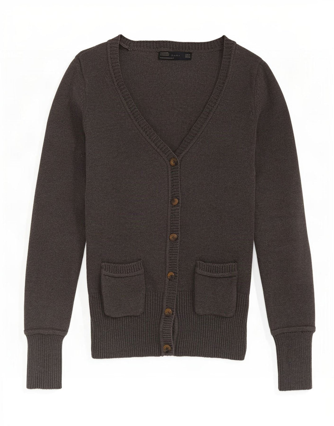 Zara Damen-Cardigan-Pullover UK 12 Mittelgraue Baumwolle