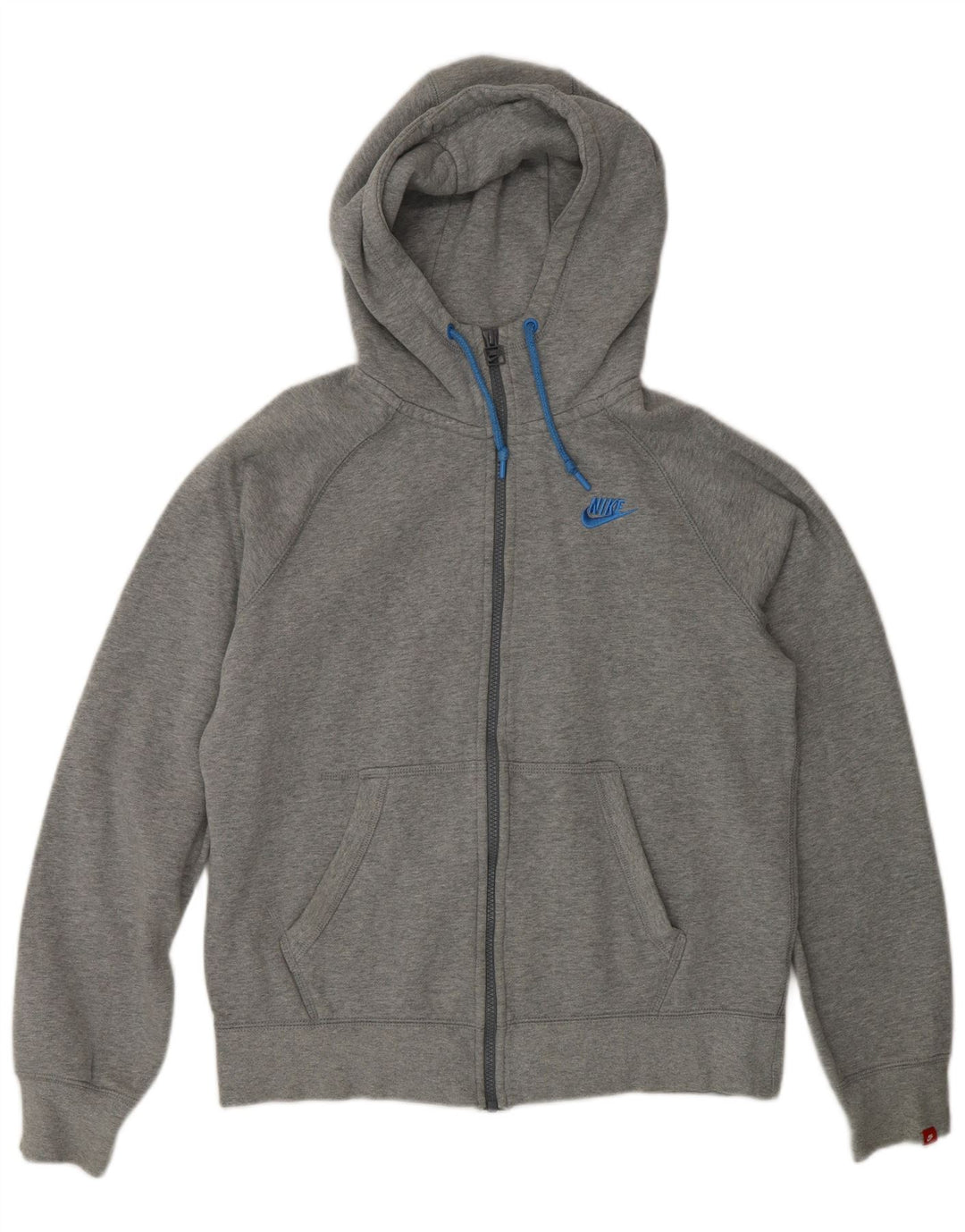 Nike Herren-Kapuzenpullover mit Reißverschluss, mittelgraue Baumwolle