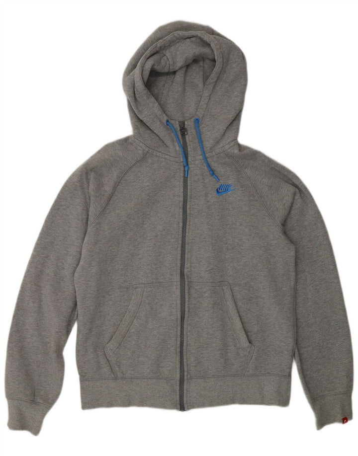 Nike Herren-Kapuzenpullover mit Reißverschluss, mittelgraue Baumwolle