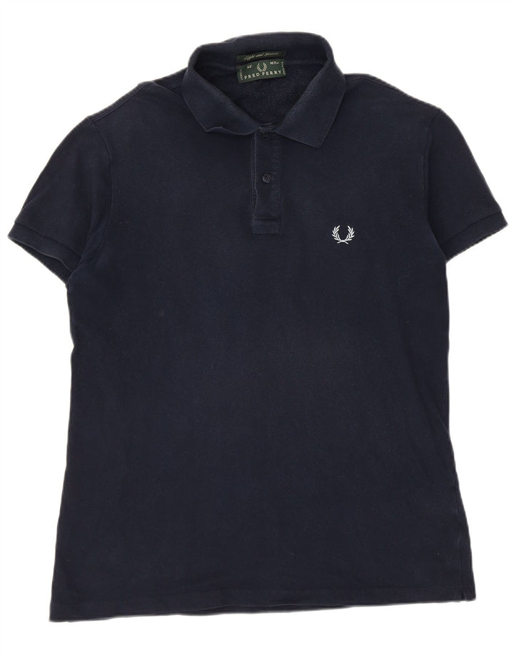 Fred Perry Herren-Poloshirt, Größe 42, mittelmarineblaue Baumwolle