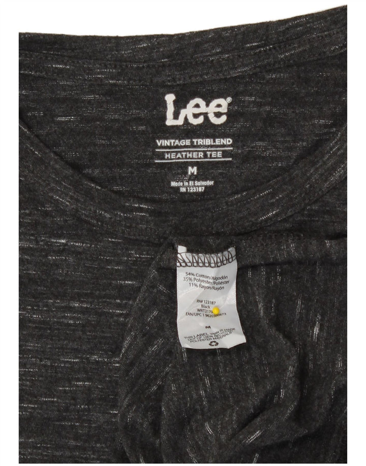 Lee Herren T-Shirt-Oberteil aus mittelgrau gesprenkelter Baumwolle