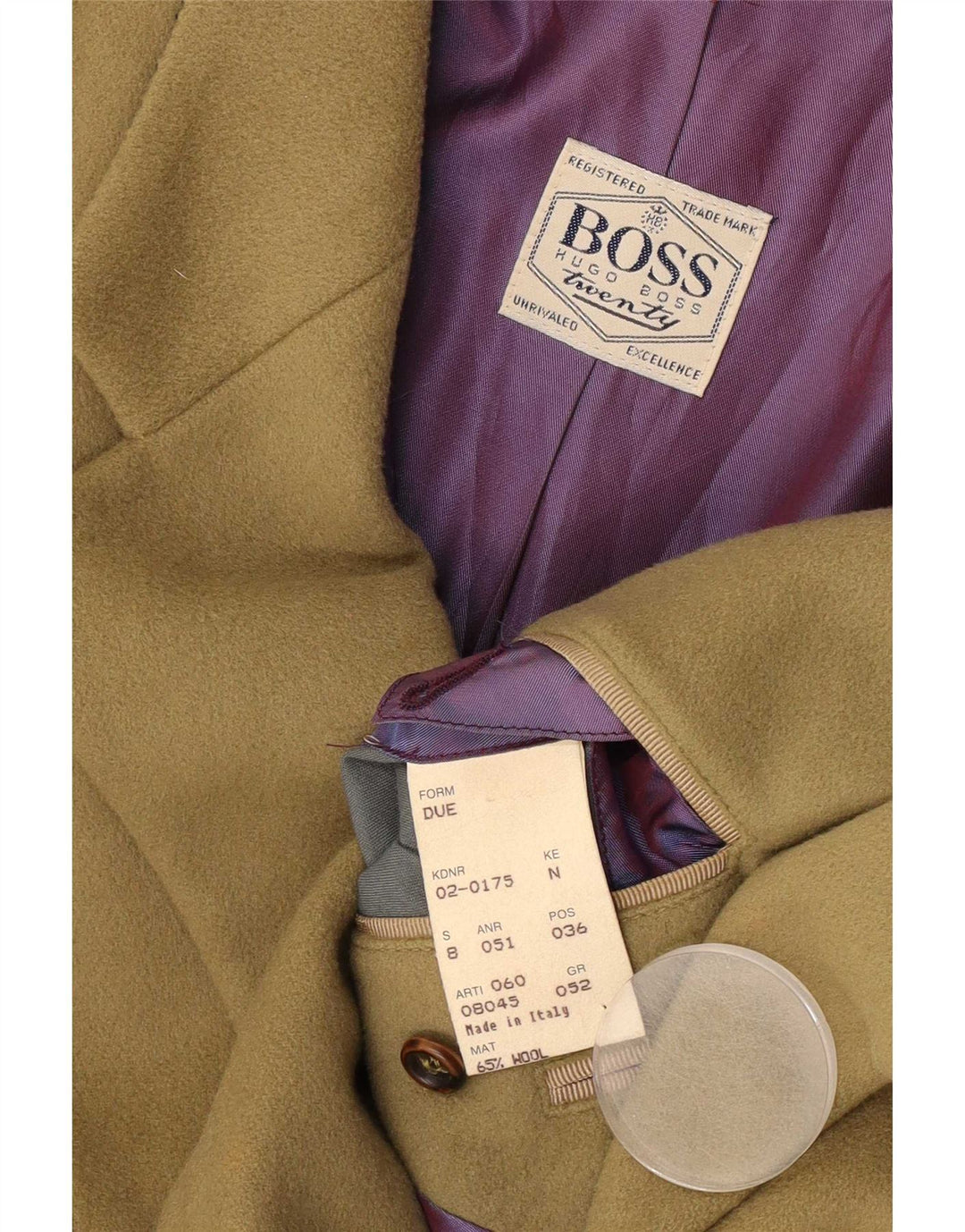 Hugo Boss Herren 2-Knopf-Blazerjacke IT 52 XL Grüne Wolle