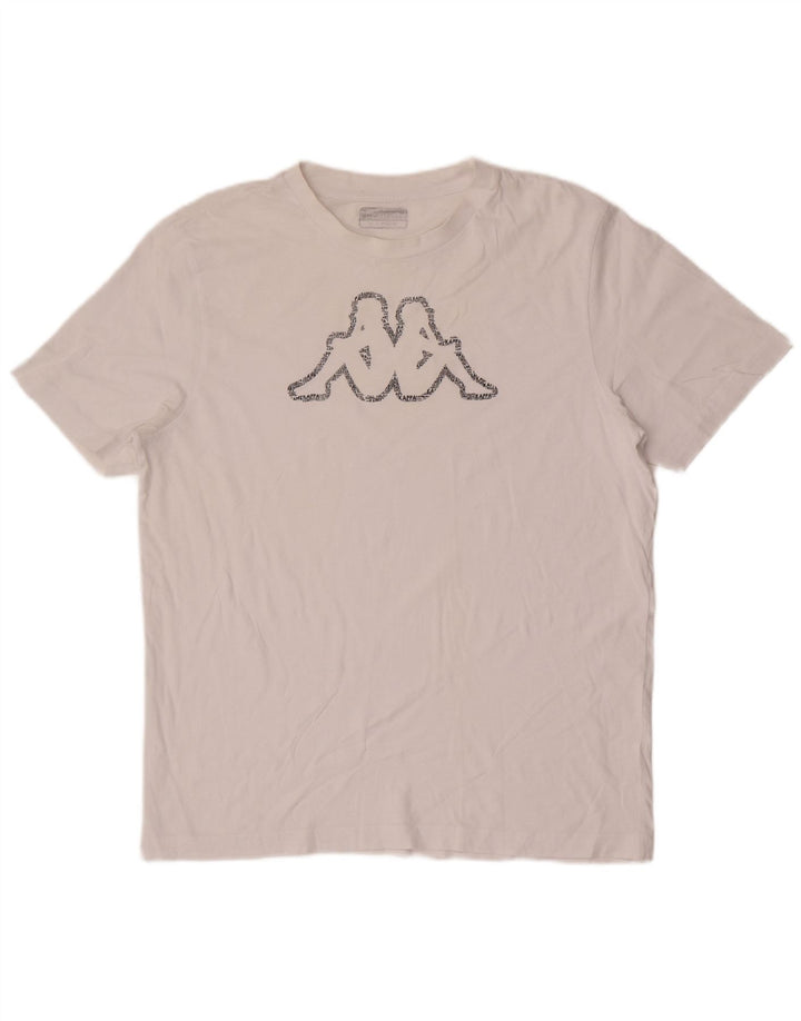 KAPPA Herren-T-Shirt mit Grafik, Größe L, Weiß