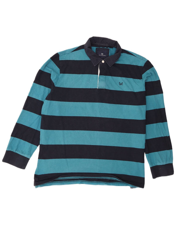 Crew Clothing Herren-Langarm-Rugby-Poloshirt, 2XL, blau gestreift, Baumwolle