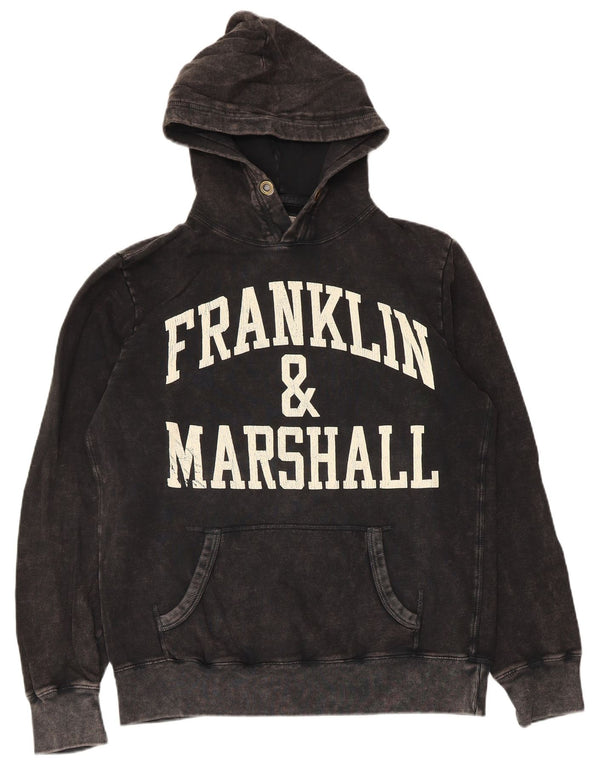 Franklin Marshall Herren-Kapuzenpullover mit Grafik, mittelschwarz, Baumwolle