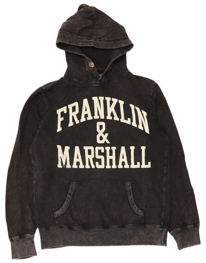 Franklin Marshall Herren-Kapuzenpullover mit Grafik, mittelschwarz, Baumwolle