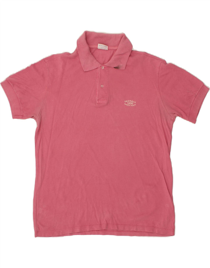 LEE Mens Polo Shirt Medium Pink Cotton Vintage Lee and Second-Hand Lee from Messina Hembry 