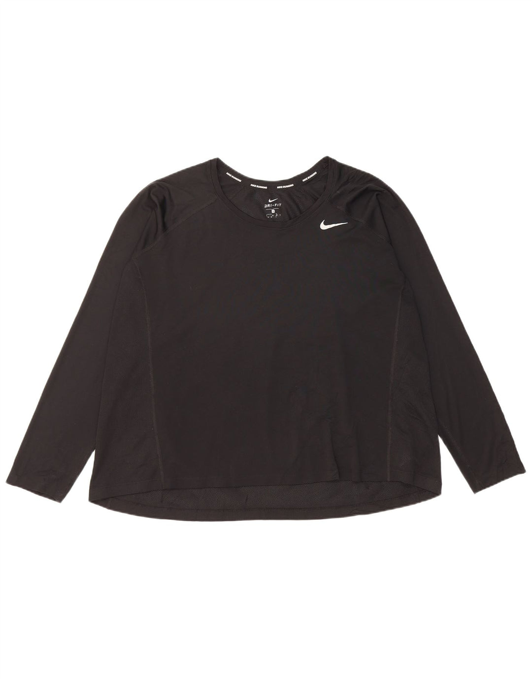 Nike Damen Dri Fit Top Langarm UK 22 3XL Schwarz Polyester