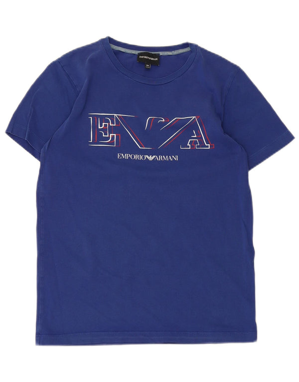 Emporio Armani Jungen Grafik T-Shirt Top 15-16 Jahre Blau
