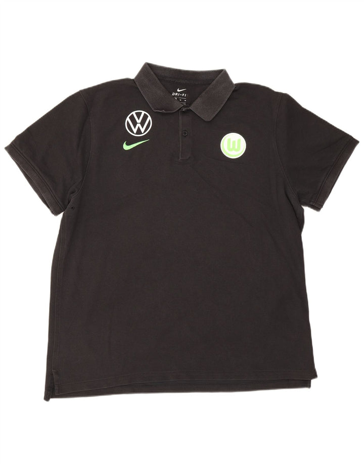 Nike Herren-Poloshirt mit Grafik XL, schwarze Baumwolle