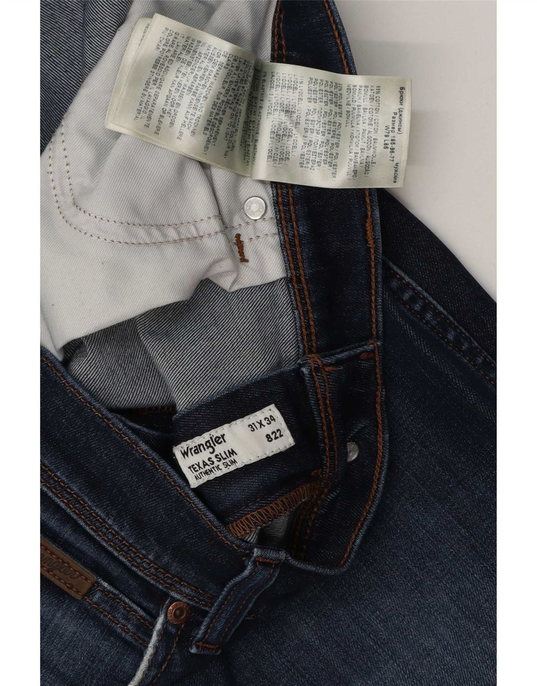 Wrangler Herren Texas Distressed Slim Jeans W31 L34 Blaue Baumwolle