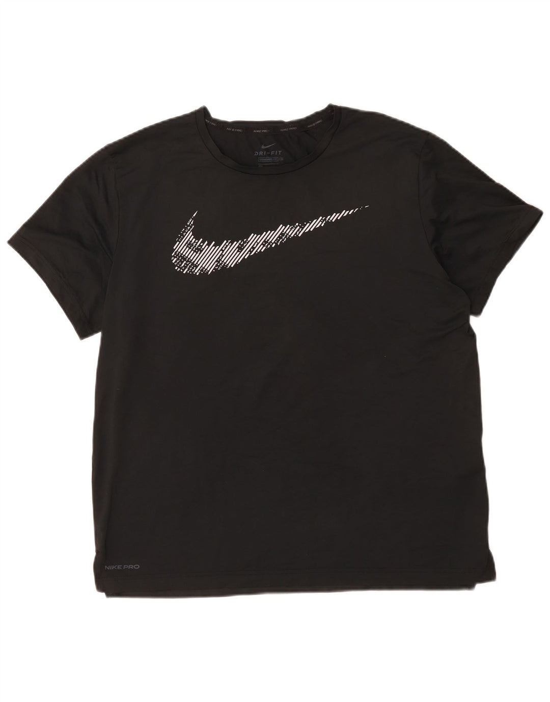 Nike Herren Dri Fit Standard Fit Graphic T-Shirt Top Large Schwarz Polyester