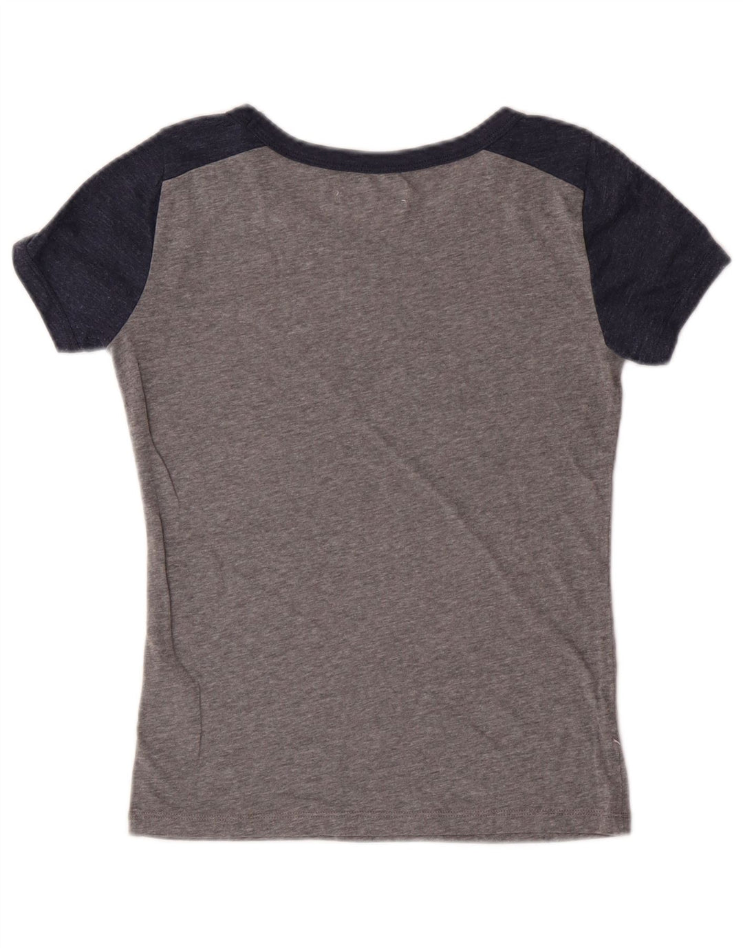 HOLLISTER Damen Grafik-T-Shirt-Oberteil UK 6 XS Graue Colourblock-Baumwolle