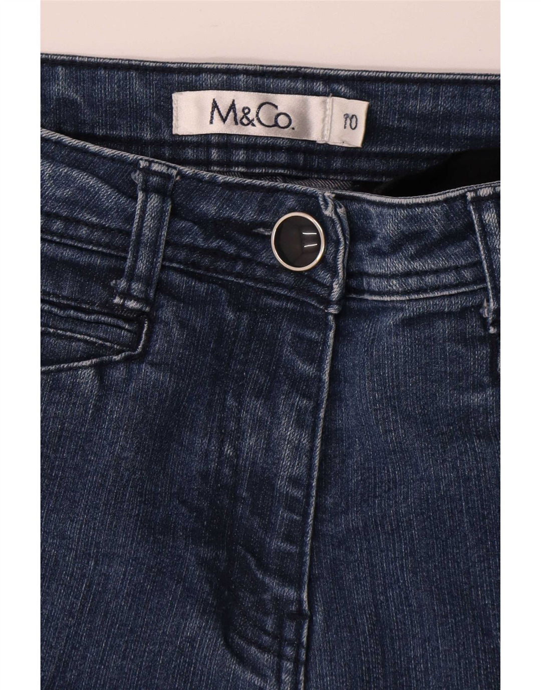 M&Co Damen Bootcut Jeans UK 10 Small W28 L28 Blaue Viskose