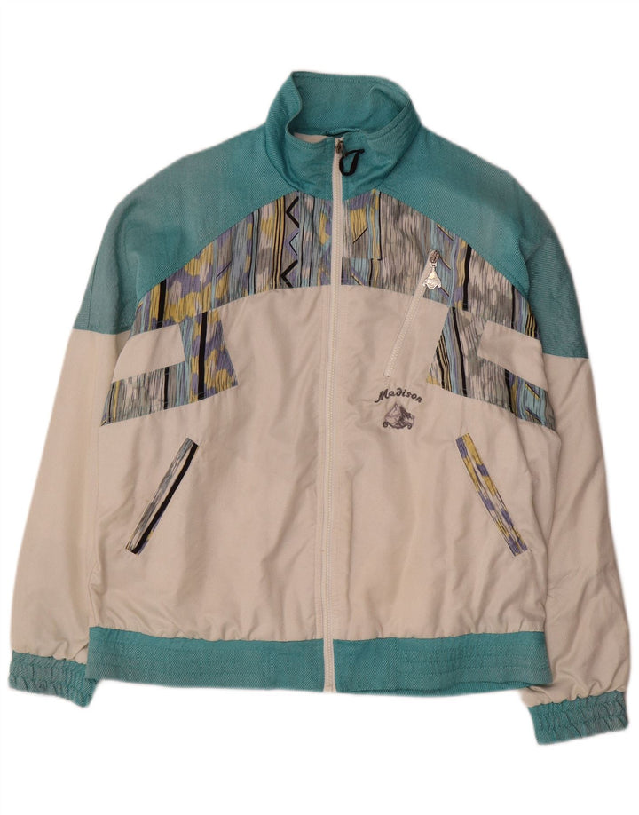 Madison Damen-Trainingsanzug-Oberjacke, EU 40, Mittelweiß, Farbblock