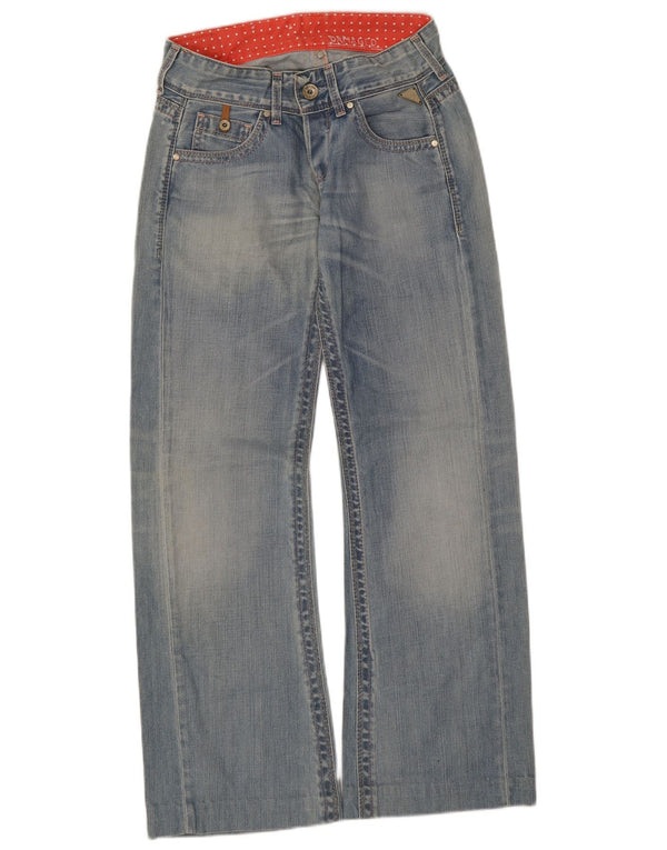 Replay Damen Bootcut-Jeans mit niedriger Taille, W25, L32, blaue Baumwolle