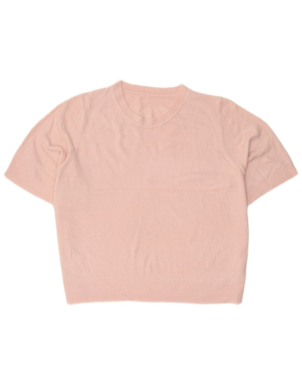 Marks & Spencer Damen-Pullover, kurzärmelig, Rundhalsausschnitt, Gr. 24 4XL, Rosa