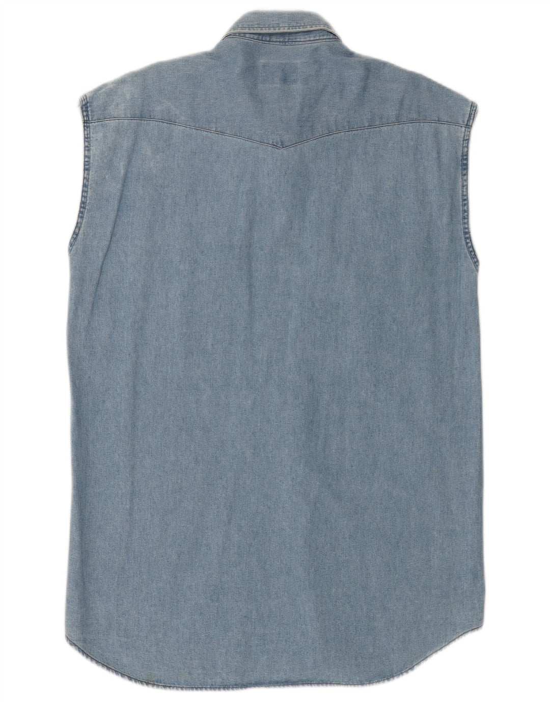 CARRERA Ärmelloses Herren-Jeanshemd, Größe 43/44 XL, blaue Baumwolle