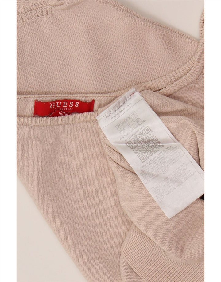 Guess Damen Crop Bluse Top UK 12 Mittelrosa Viskose