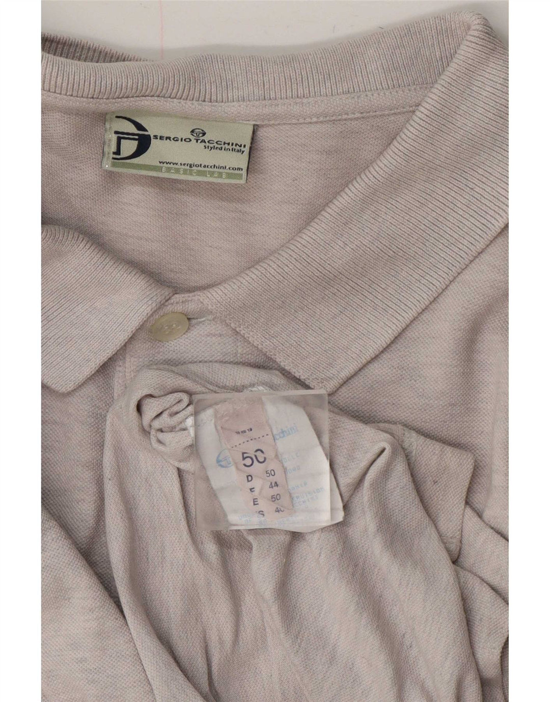 Sergio Tacchini Herren Poloshirt IT 50 mittelgraue Baumwolle