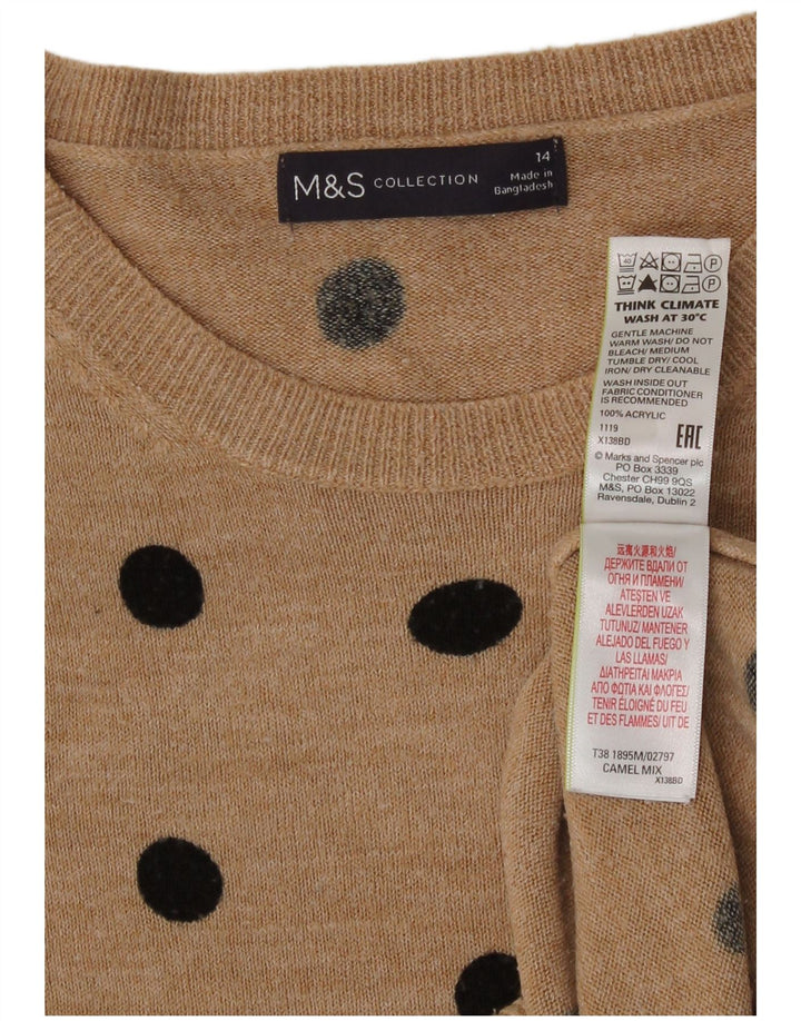 Marks & Spencer Damen-Pullover mit Rundhalsausschnitt, Gr. 14, mittelschwarz gefleckt
