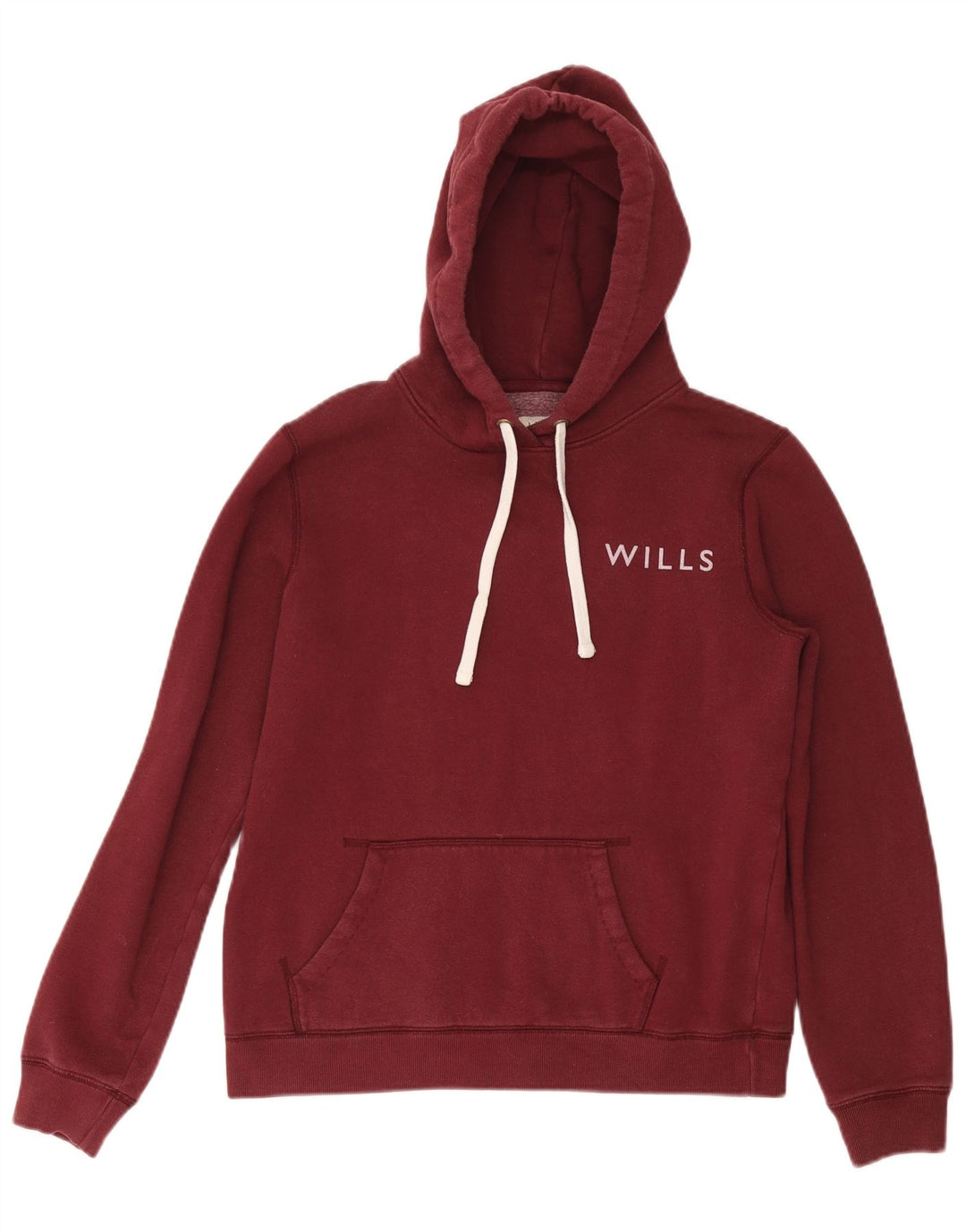 JACK WILLS Damen-Kapuzenpullover mit Grafik, UK 12, mittlere Burgunderrote Baumwolle