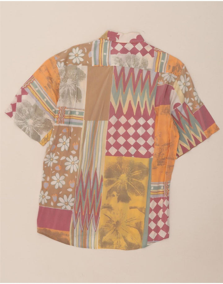 Vintage Herren Kurzarmhemd Medium Mehrfarbig Patchwork