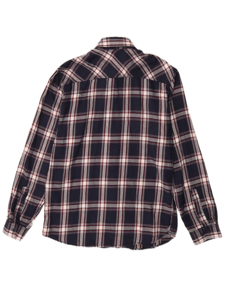 Jack & Jones Herren-Flanellhemd, mittelgroß, marineblau, kariert, Baumwolle