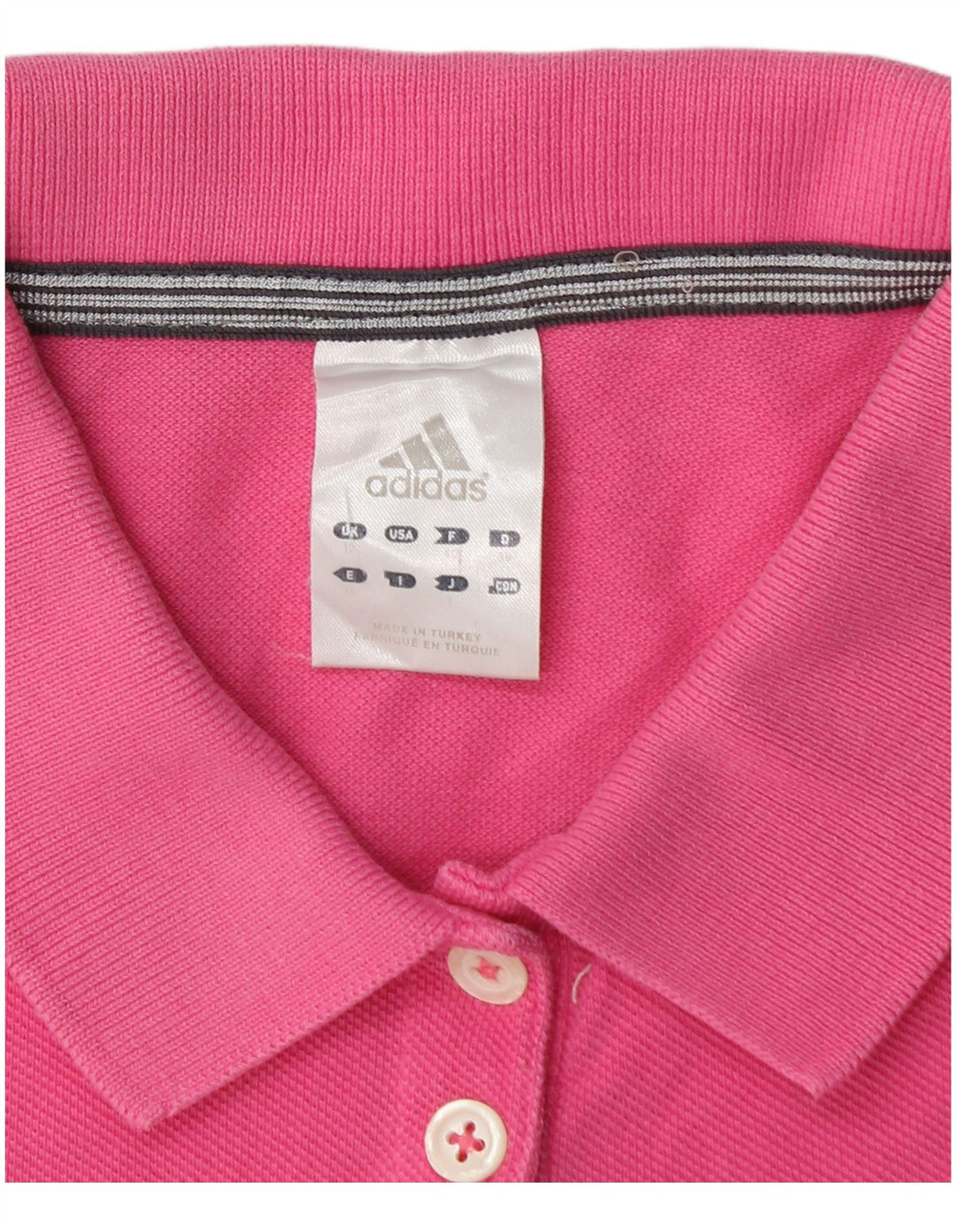 Adidas Damen Poloshirt UK 12 Mittelrosa Baumwolle