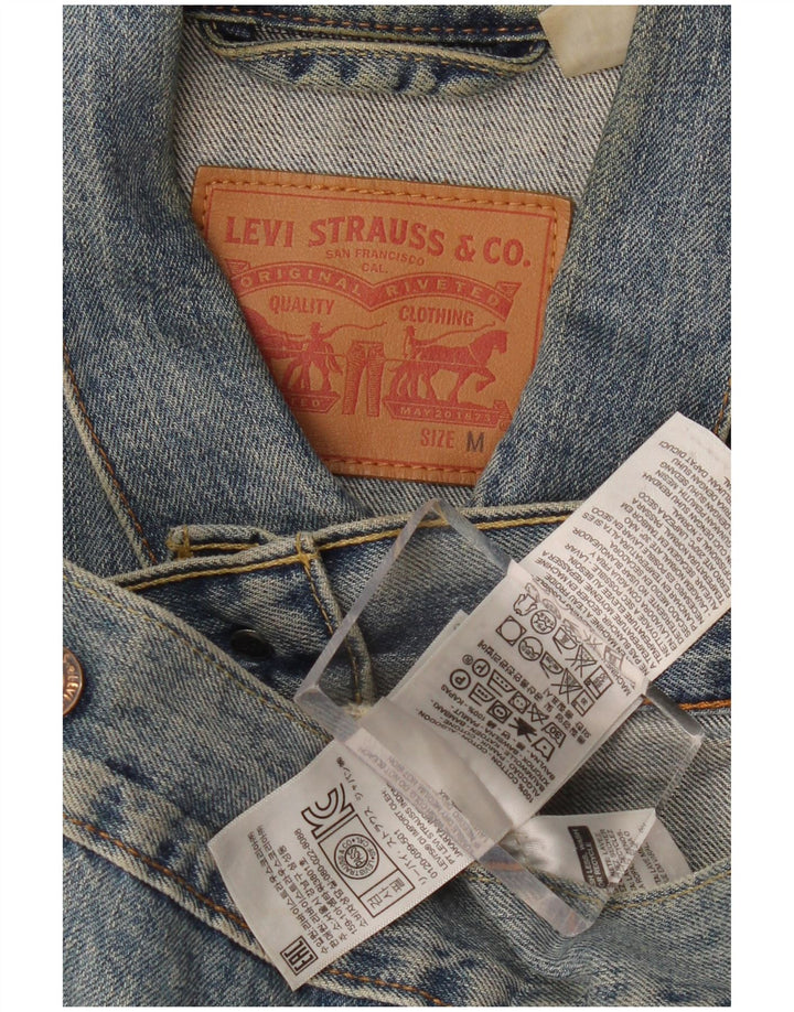 LEVI'S Herren Jeansjacke UK 38 Mittelblaue Baumwolle