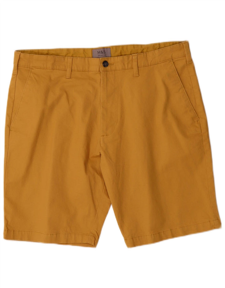 Marks & Spencer Herren-Chinoshorts W36, Größe L, Gelb, Baumwolle
