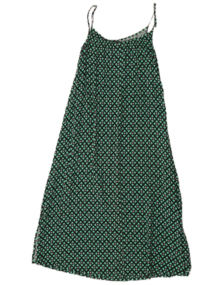 Marks & Spencer Damen Slip-Kleid UK 6 XS grün karierte Viskose