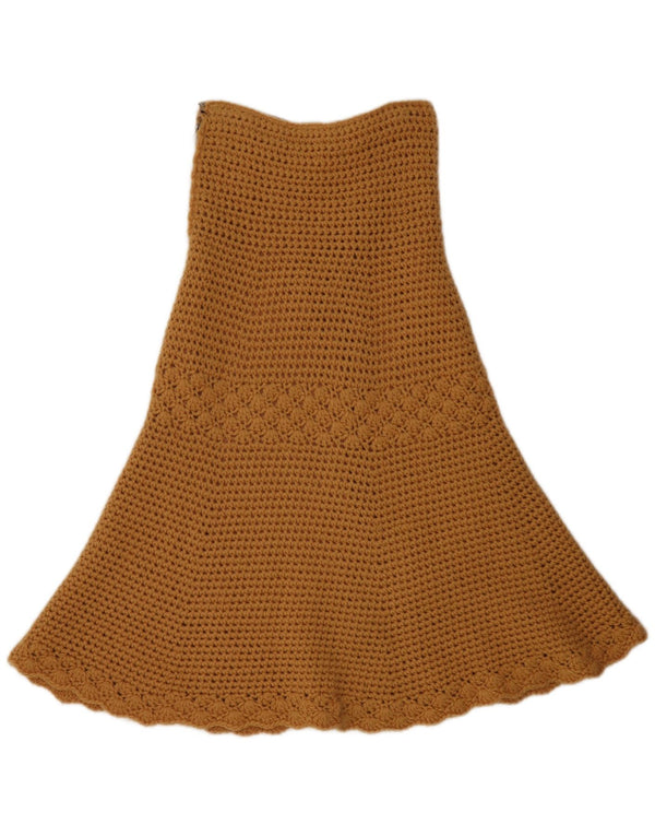 Vintage Damen Häkel-A-Linien-Rock W24 XS Beige