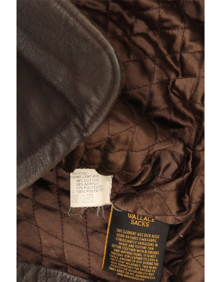 Wallace Sacks Herren Lederjacke UK 40 Großes braunes Leder