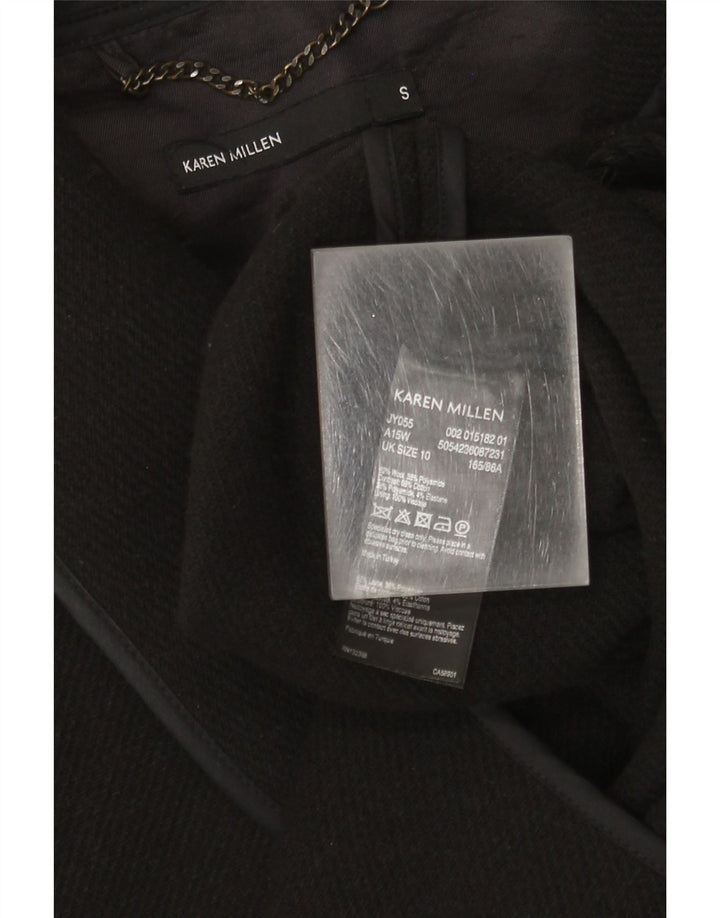 Karen Millen Damenmantel UK 10 Small Schwarze Wolle