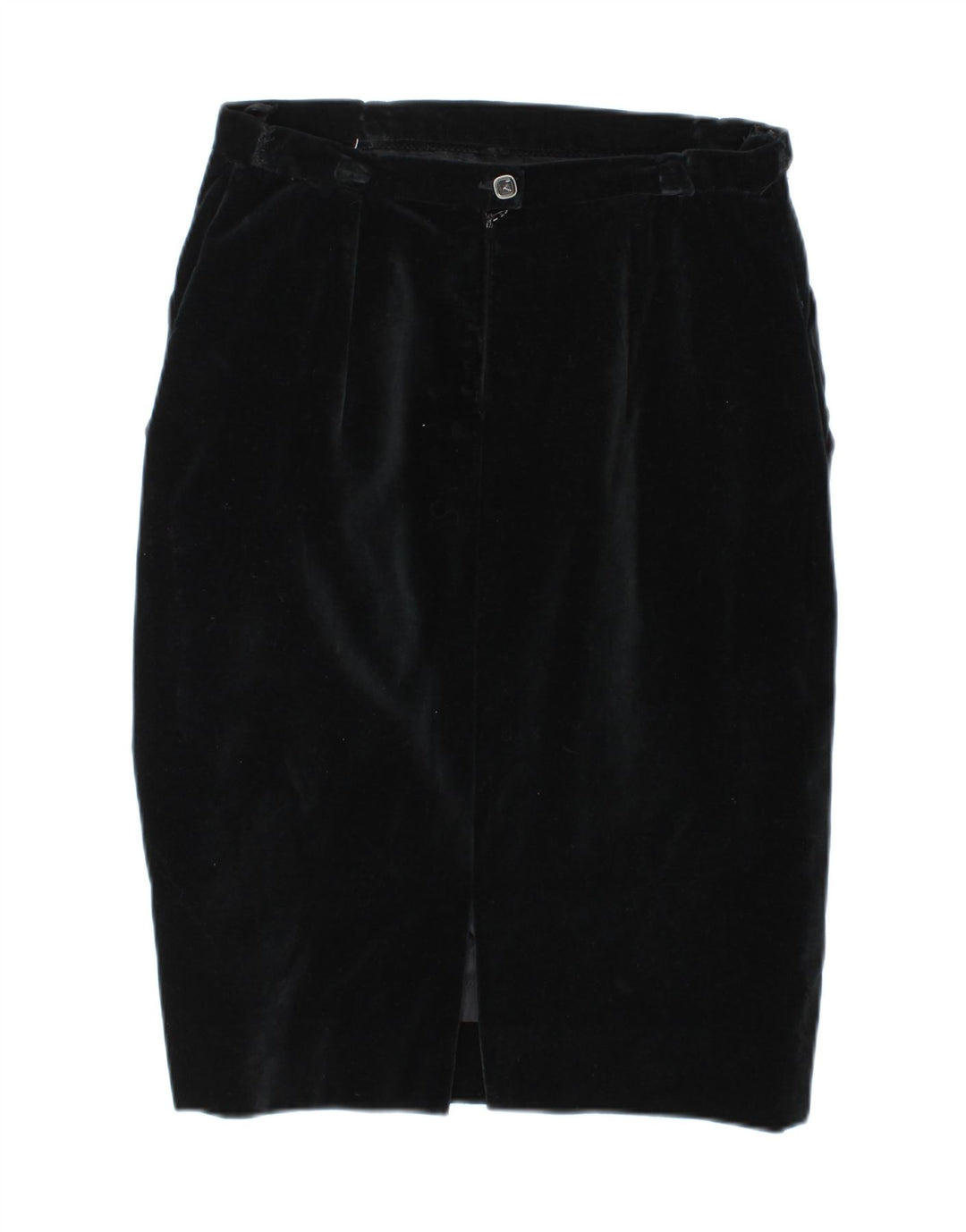 VINTAGE Womens Velvet Straight Skirt W30 Medium  Black Vintage Vintage and Second-Hand Vintage from Messina Hembry 