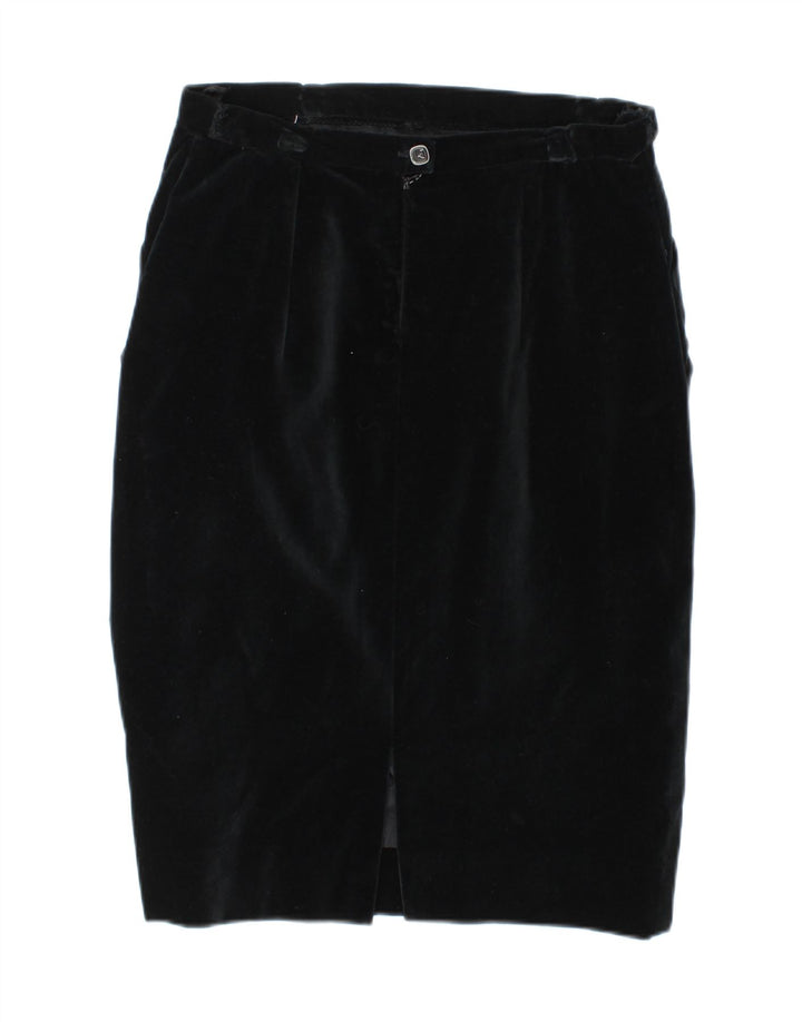 VINTAGE Womens Velvet Straight Skirt W30 Medium  Black Vintage Vintage and Second-Hand Vintage from Messina Hembry 