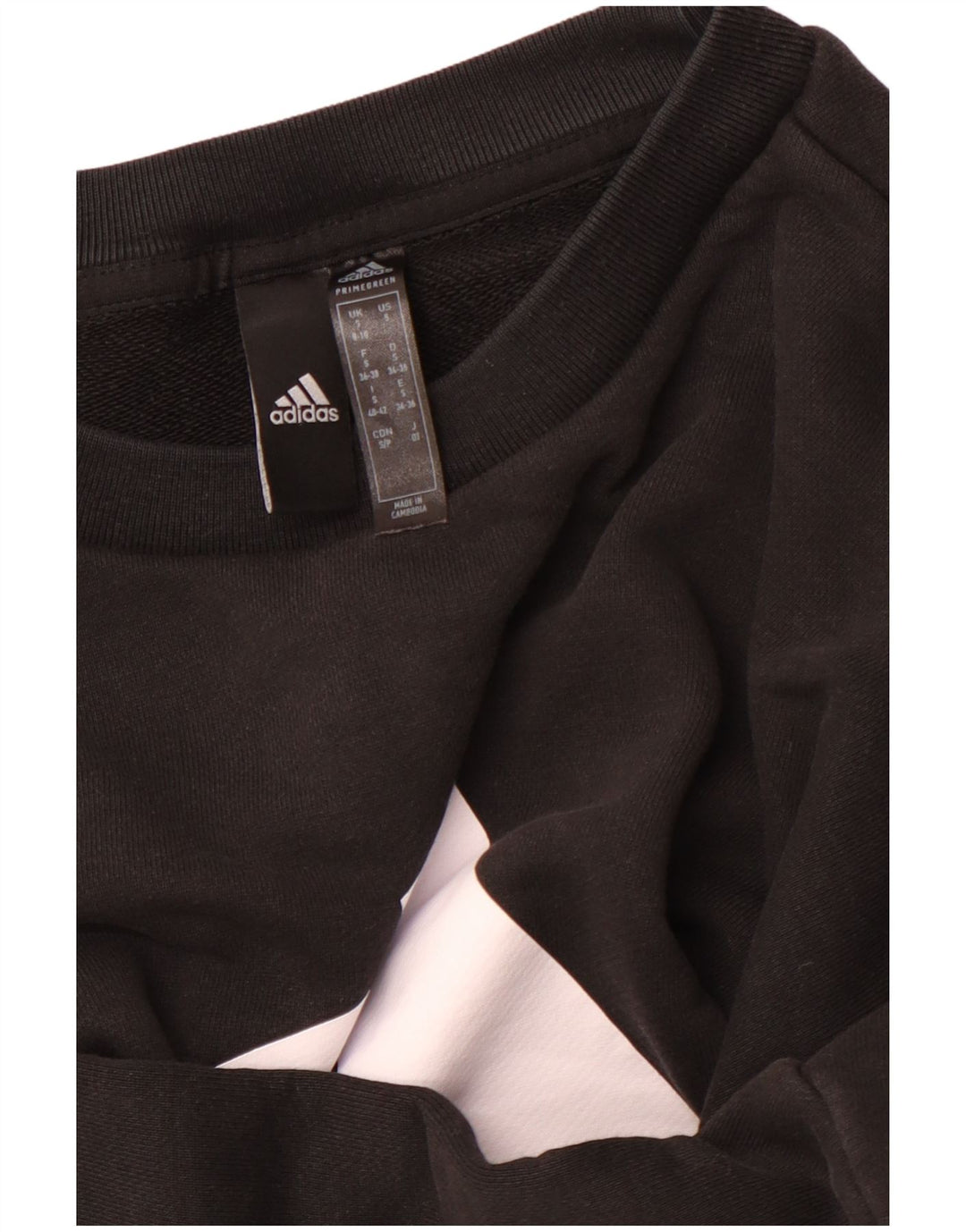 ADIDAS Damen Primegreen Übergroßer Sweatshirt-Pullover UK 8/10 Small Schwarz