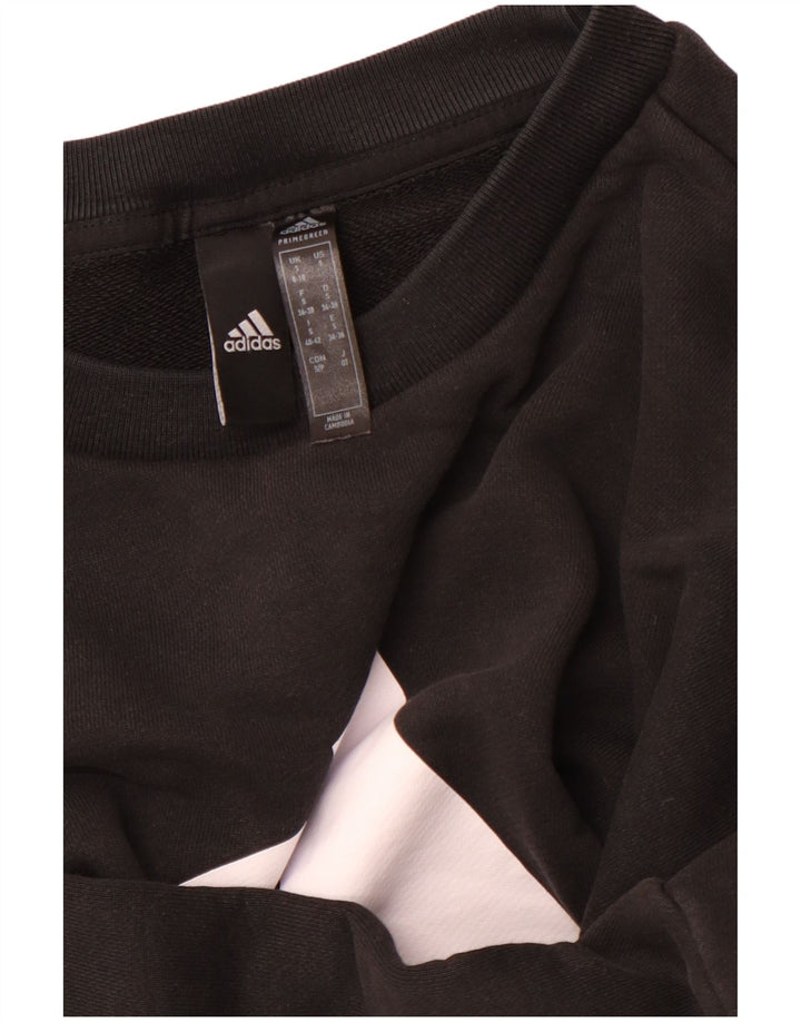 ADIDAS Damen Primegreen Übergroßer Sweatshirt-Pullover UK 8/10 Small Schwarz
