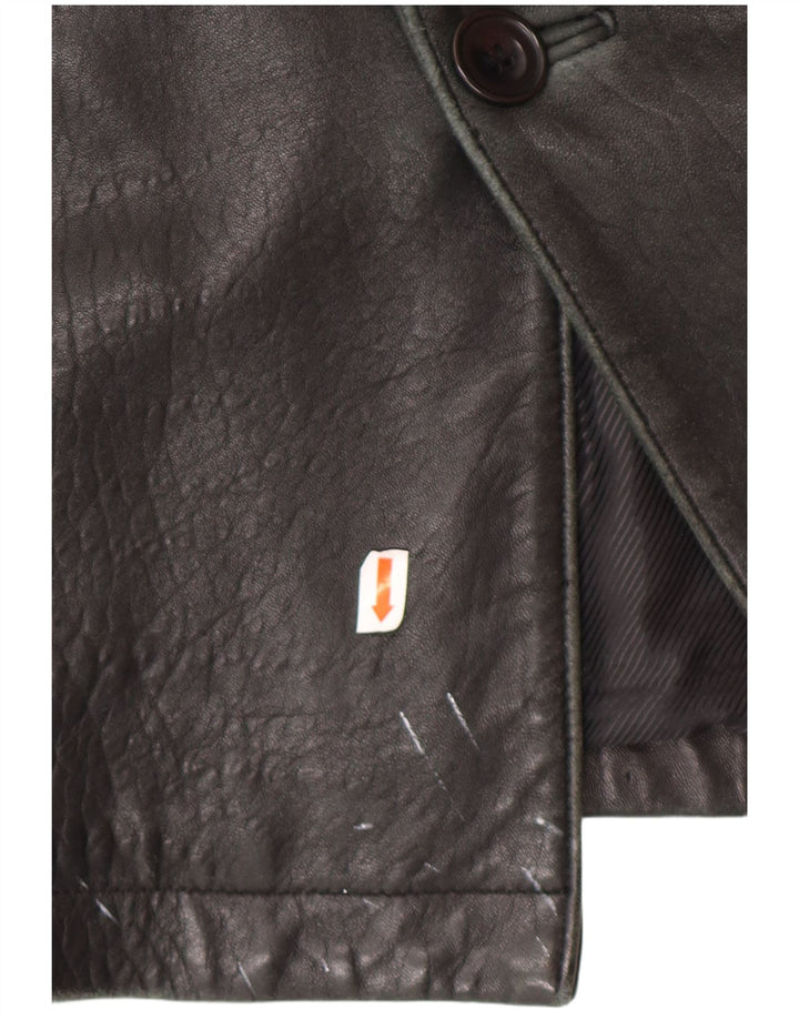 SUMMIT Herren Ledermantel UK 42 XL Schwarzes Leder