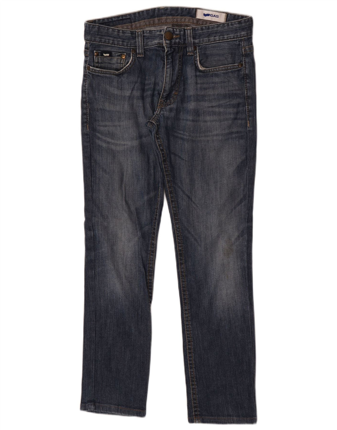 Gas Herren Straight Jeans W31 L28 Marineblau Baumwolle