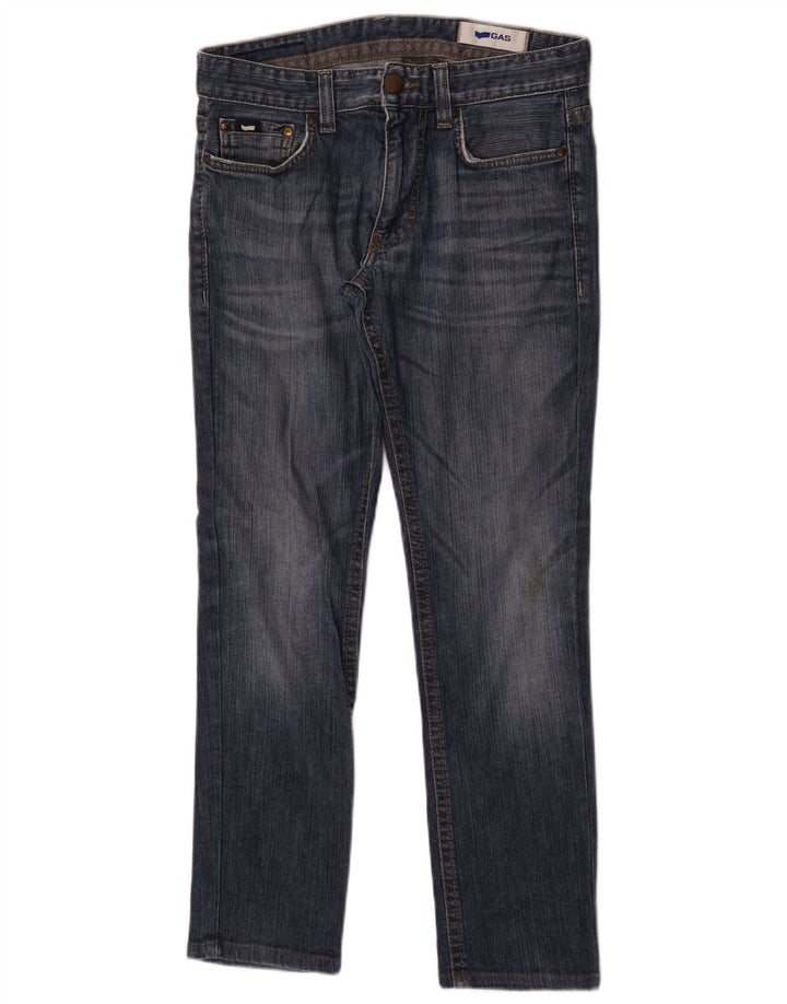 Gas Herren Straight Jeans W31 L28 Marineblau Baumwolle
