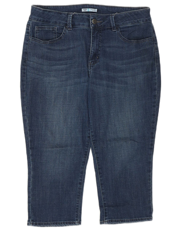 Lee Damen Capri-Jeans mit mittelhohem Bund, US 12, Größe L, W34, L20, blaue Baumwolle