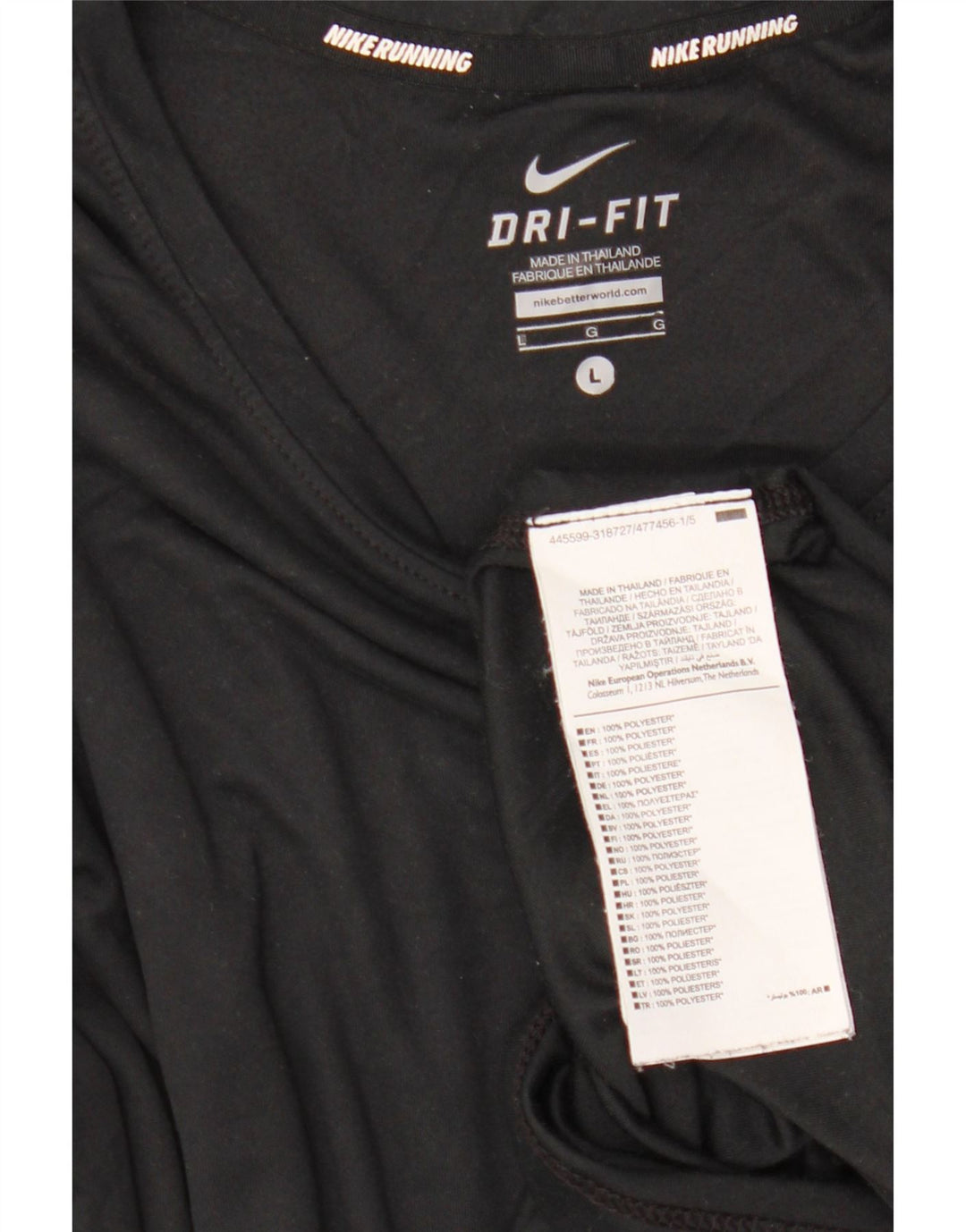 Nike Damen Dri Fit Top Langarm UK 16 Large Schwarz Polyester