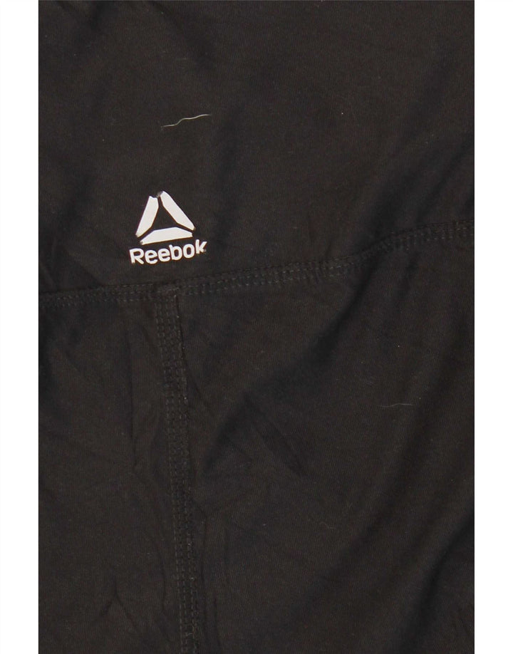 Reebok Damen Leggings UK 14 Large Schwarz