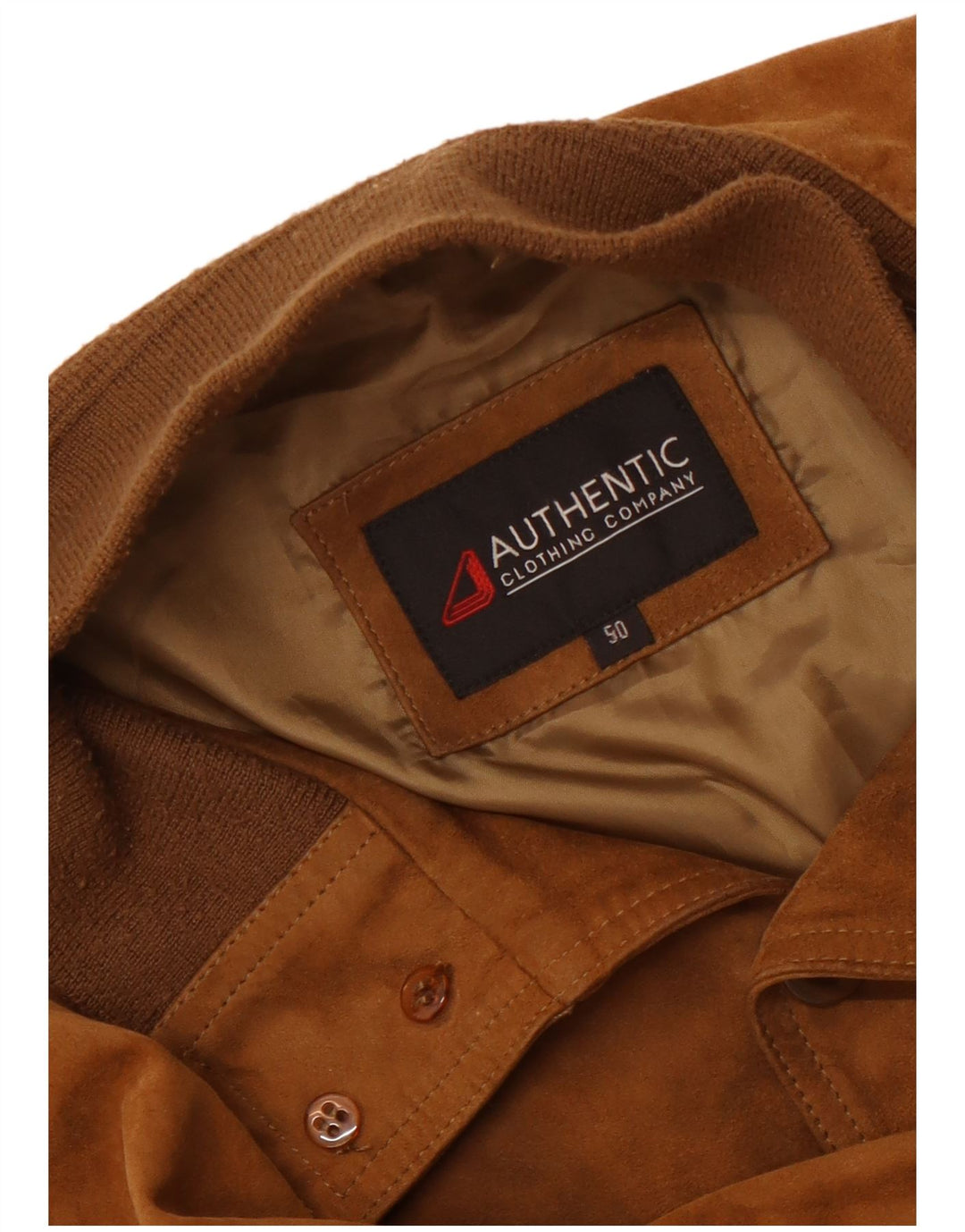 VINTAGE Herren Wildleder Bomberjacke IT 50 Großes Beige Leder