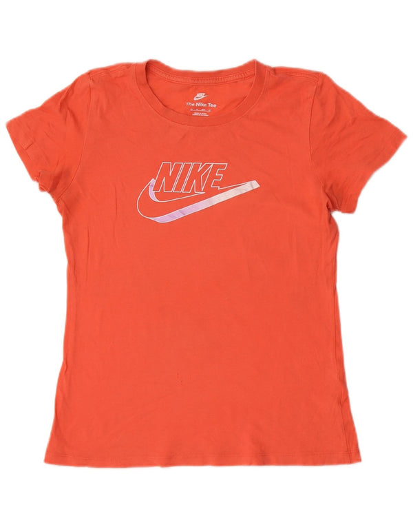 Nike Damen Grafik T-Shirt Top UK 6 XS Orange