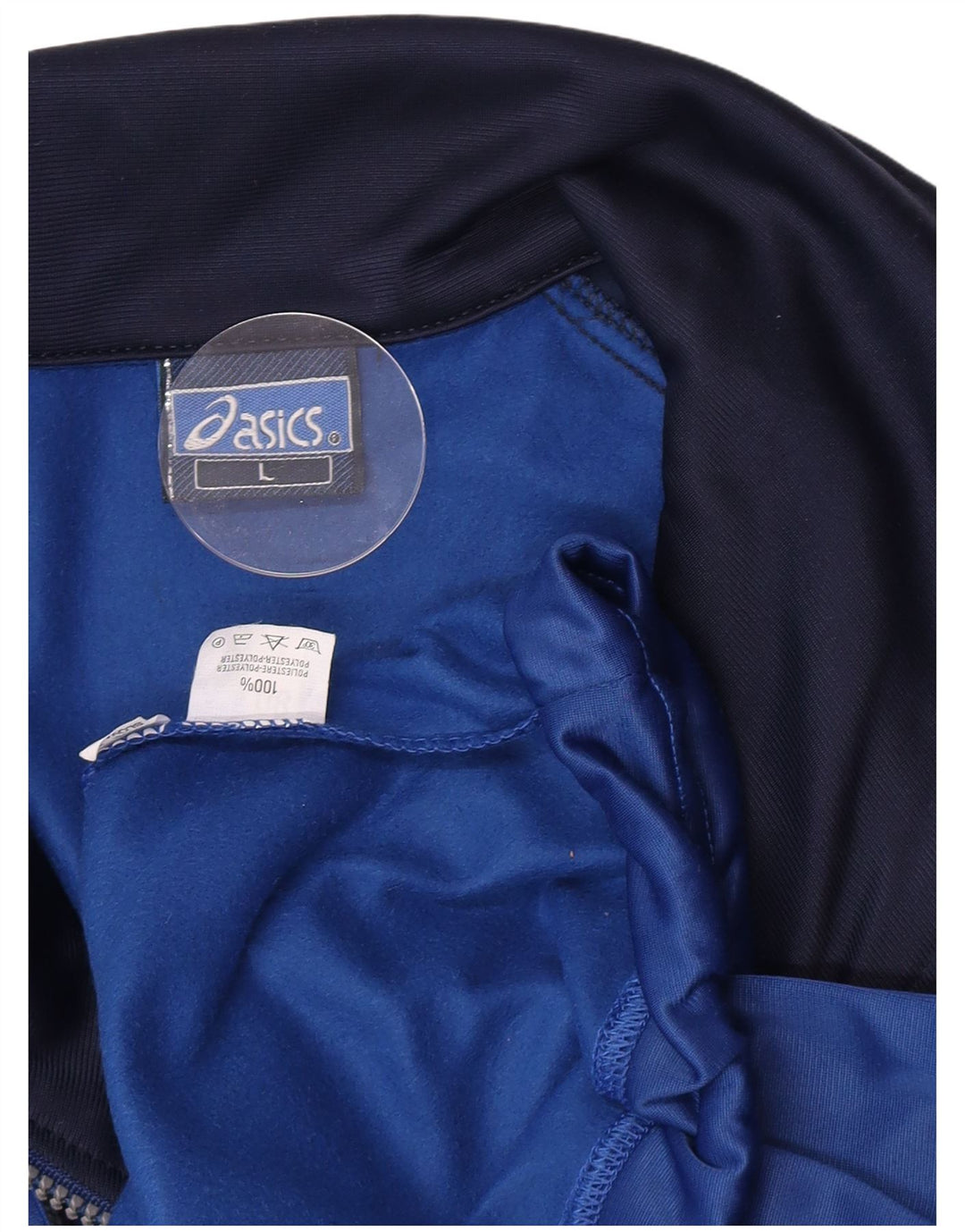 Asics Herren-Trainingsanzug mit grafischem Oberteil, großes, blaues Farbblock-Polyester